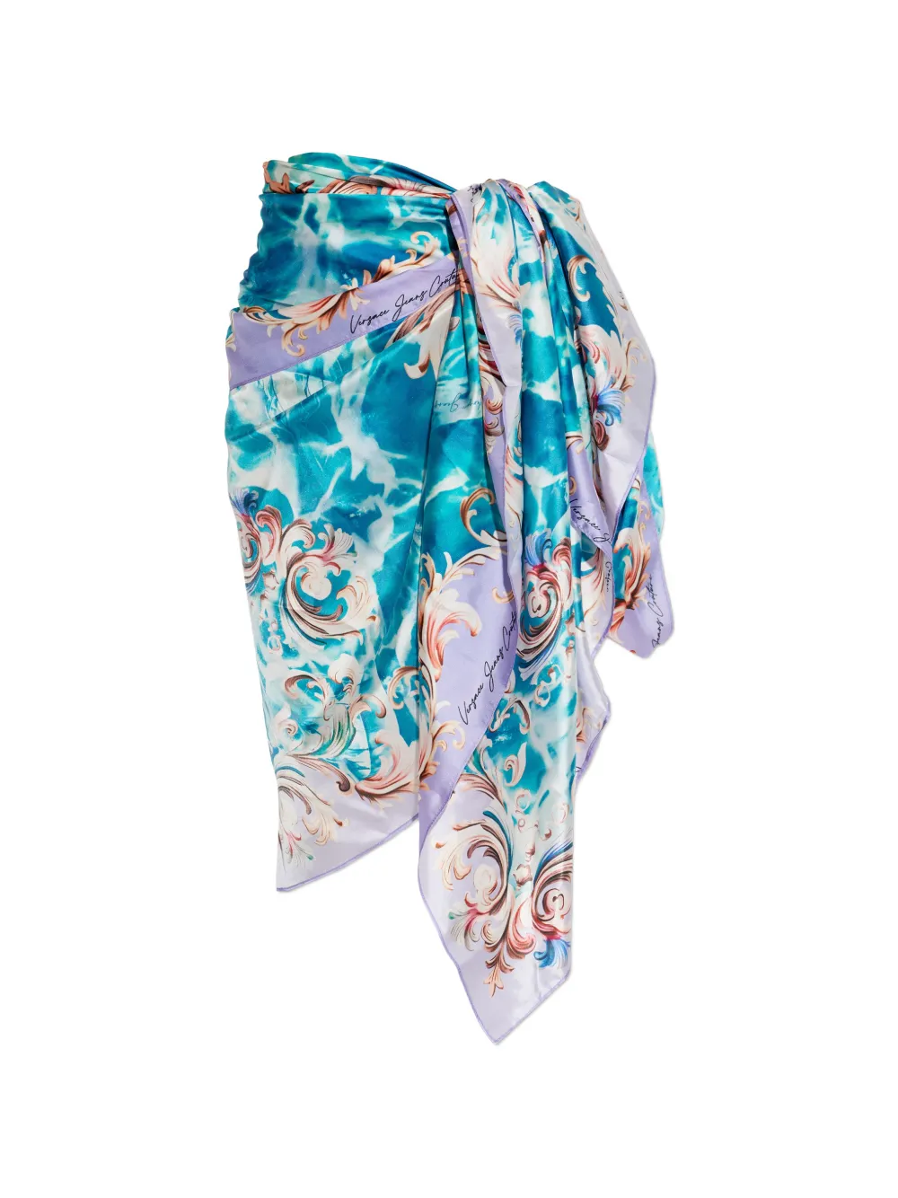 Versace Jeans Couture baroque-print sarong - Blu