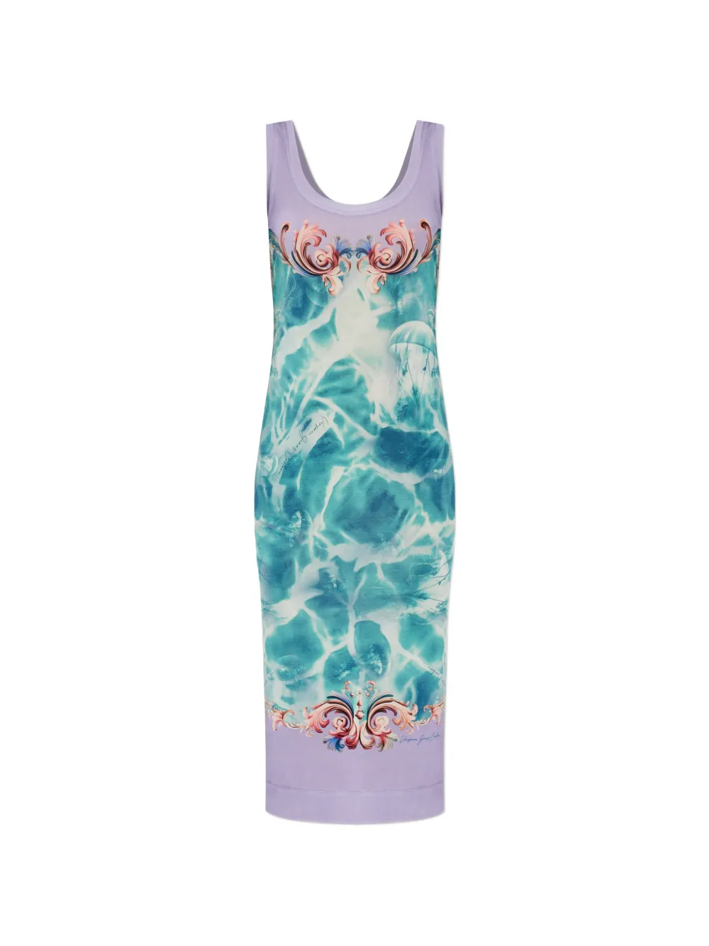 Versace Jeans Couture printed sleeveless midi dress - Blu