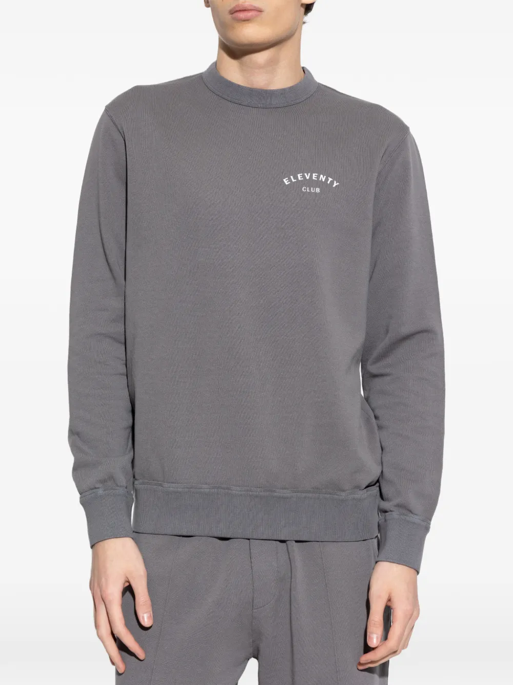  Eleventy Logo-print Sweatshirt - Grey 