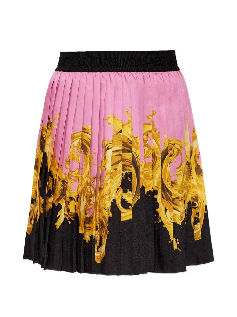 Versace Jeans Couture printed twill pleated mini skirt - Rosa
