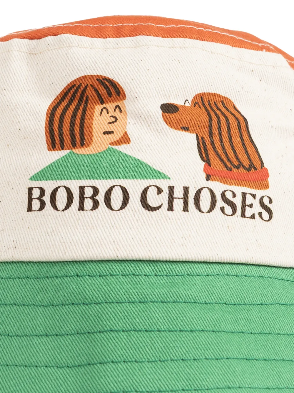 Bobo Choses Friends In a Pickle vissershoed met colourblocking en grafische print Groen