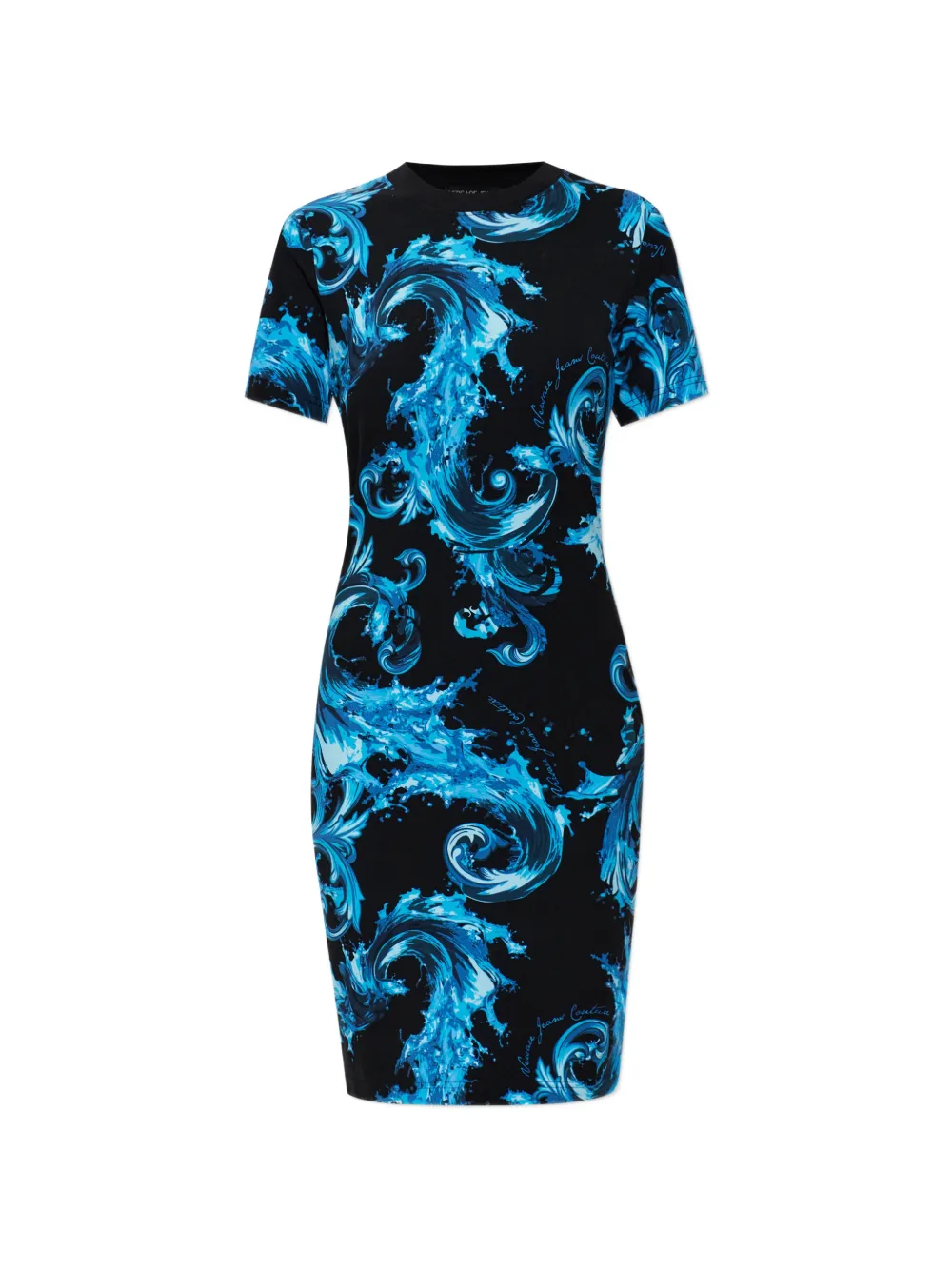 Versace Jeans Couture short-sleeved printed mini dress - Nero