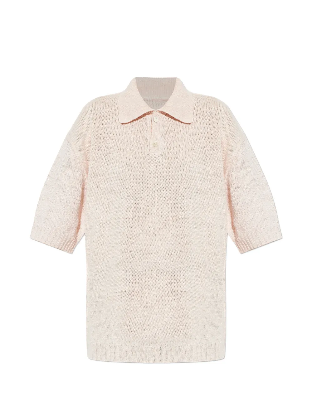 Maison Margiela linen polo top - Toni neutri