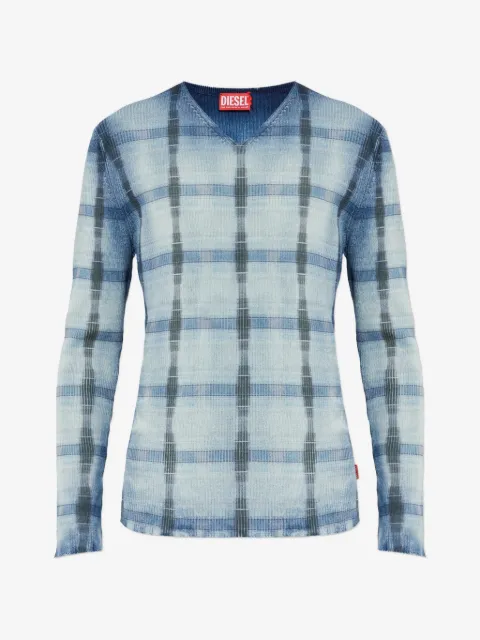 Diesel K-Egons checked V-neck T-shirt