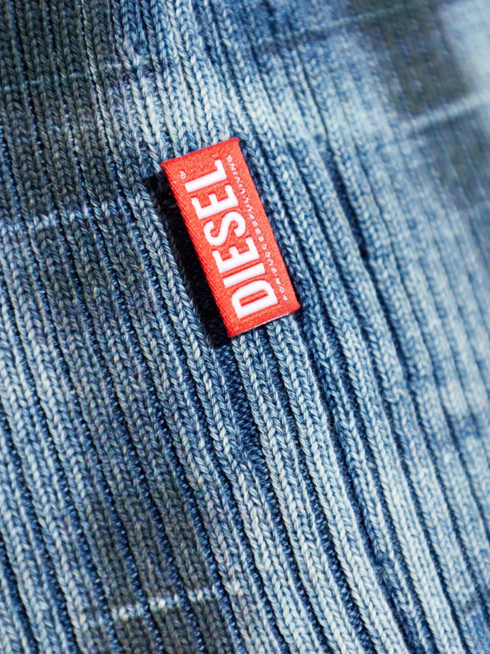 Diesel K-Egons geruit T-shirt met V-hals Blauw