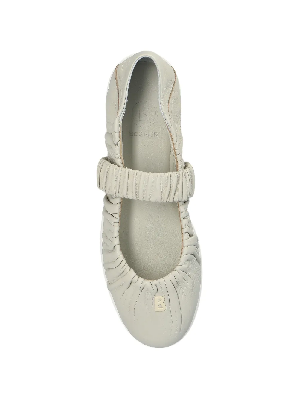 Bogner Vienna Ruched Strap Ballet Flat in Grey, view 4