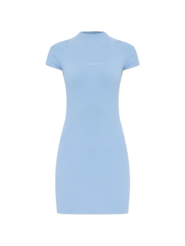 Alexander Wang Knit Logo Mini Dress | Blue | FARFETCH JO
