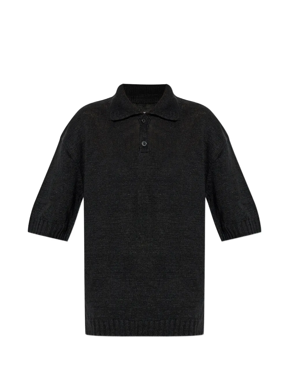 Maison Margiela Gardening Hemp buttoned polo shirt - Nero