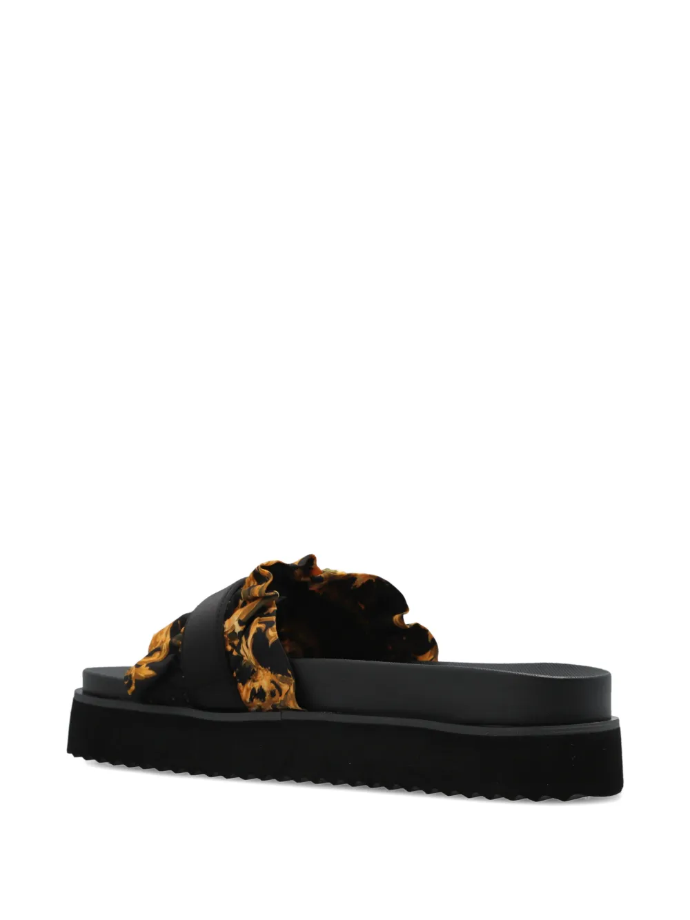 Versace Jeans Couture printed buckled slides Zwart
