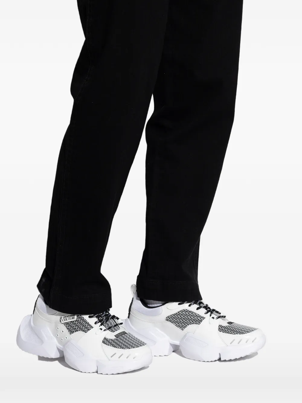 Versace Jeans Couture mesh-panelled sneakers Wit