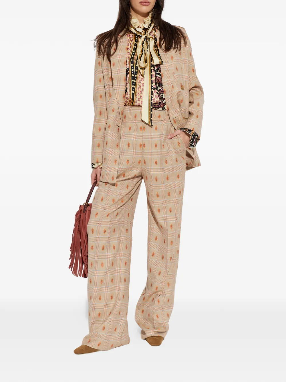 ETRO Geruite blazer Beige