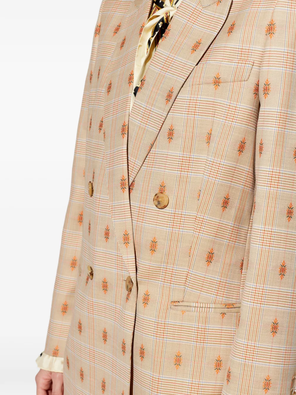 ETRO Geruite blazer Beige