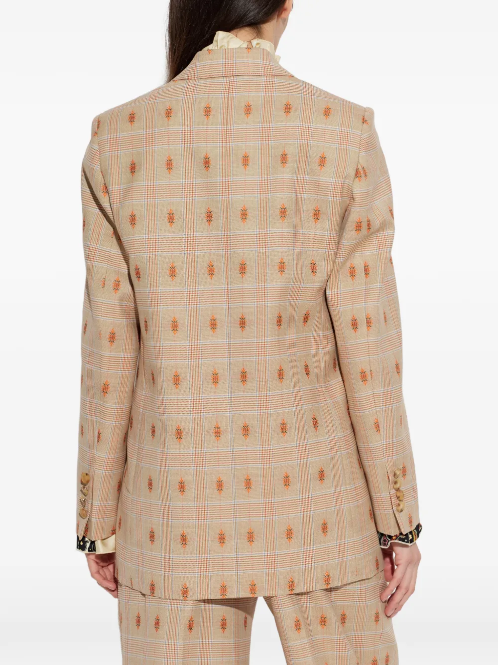 ETRO Geruite blazer Beige