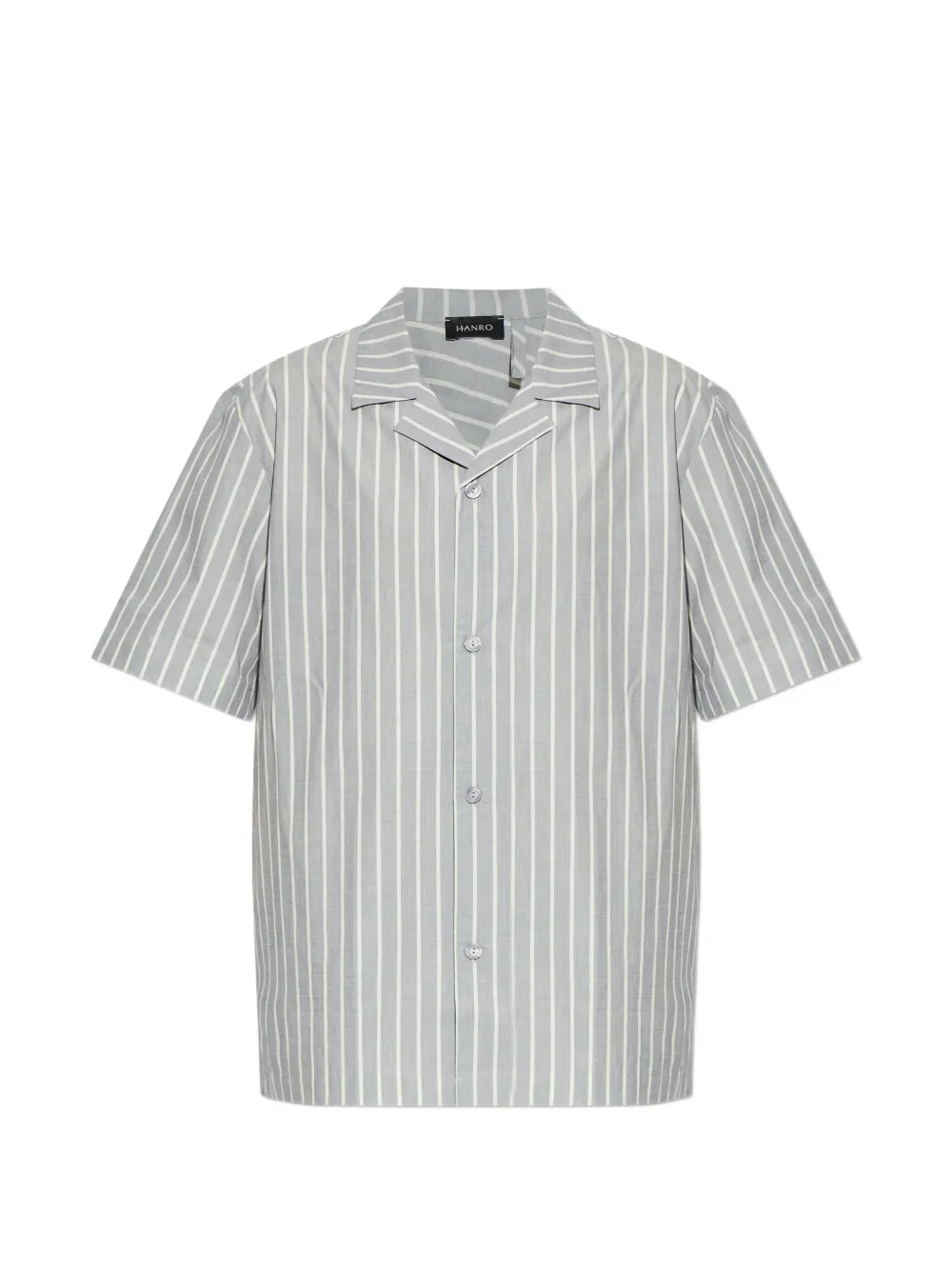 Hanro Henley striped button shirt - Grigio