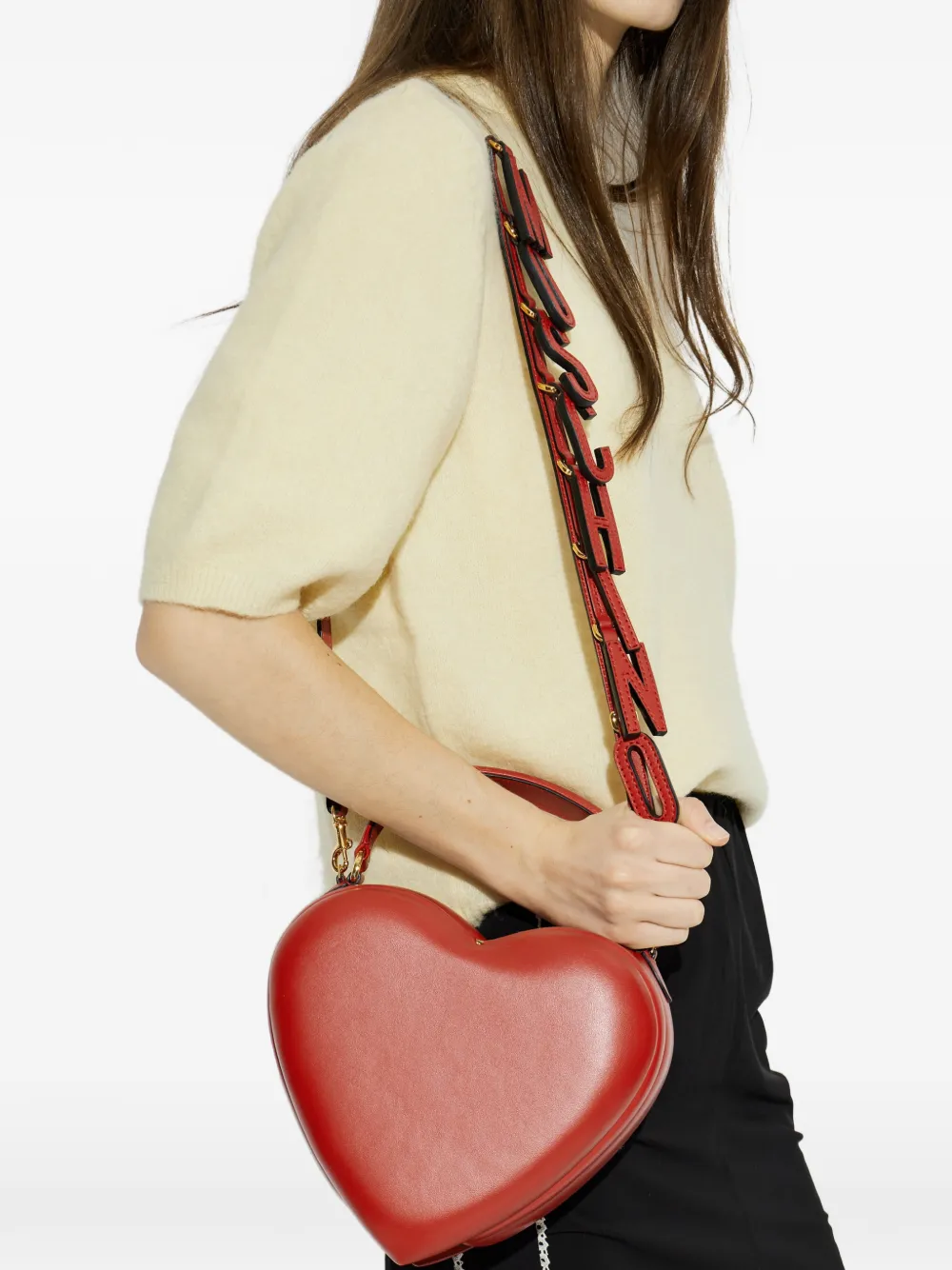 Moschino Hartvormige shopper met handgreep Rood