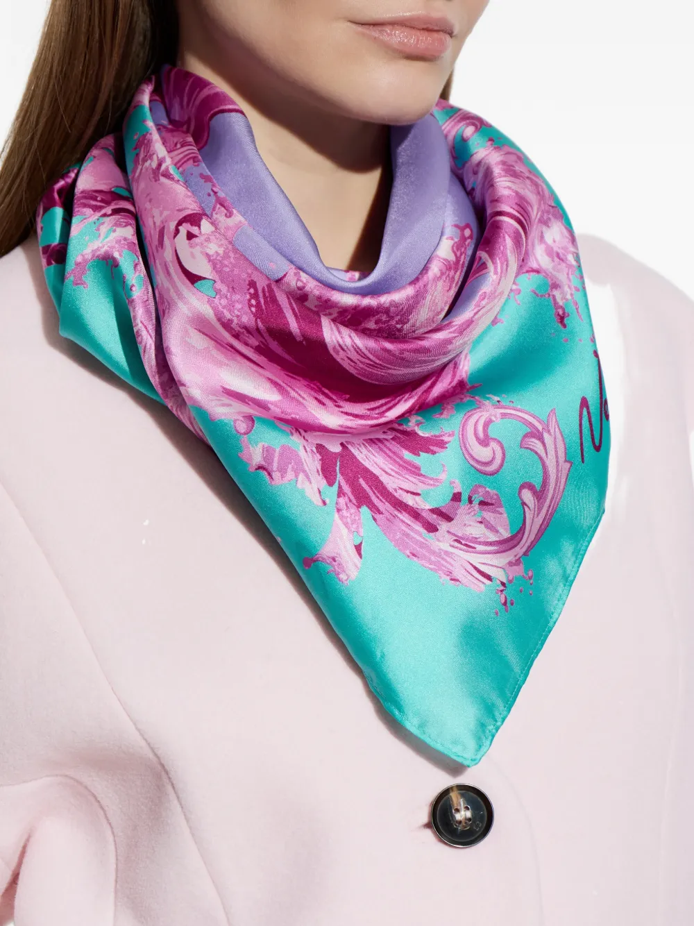 Versace Jeans Couture Zijden sjaal Blauw