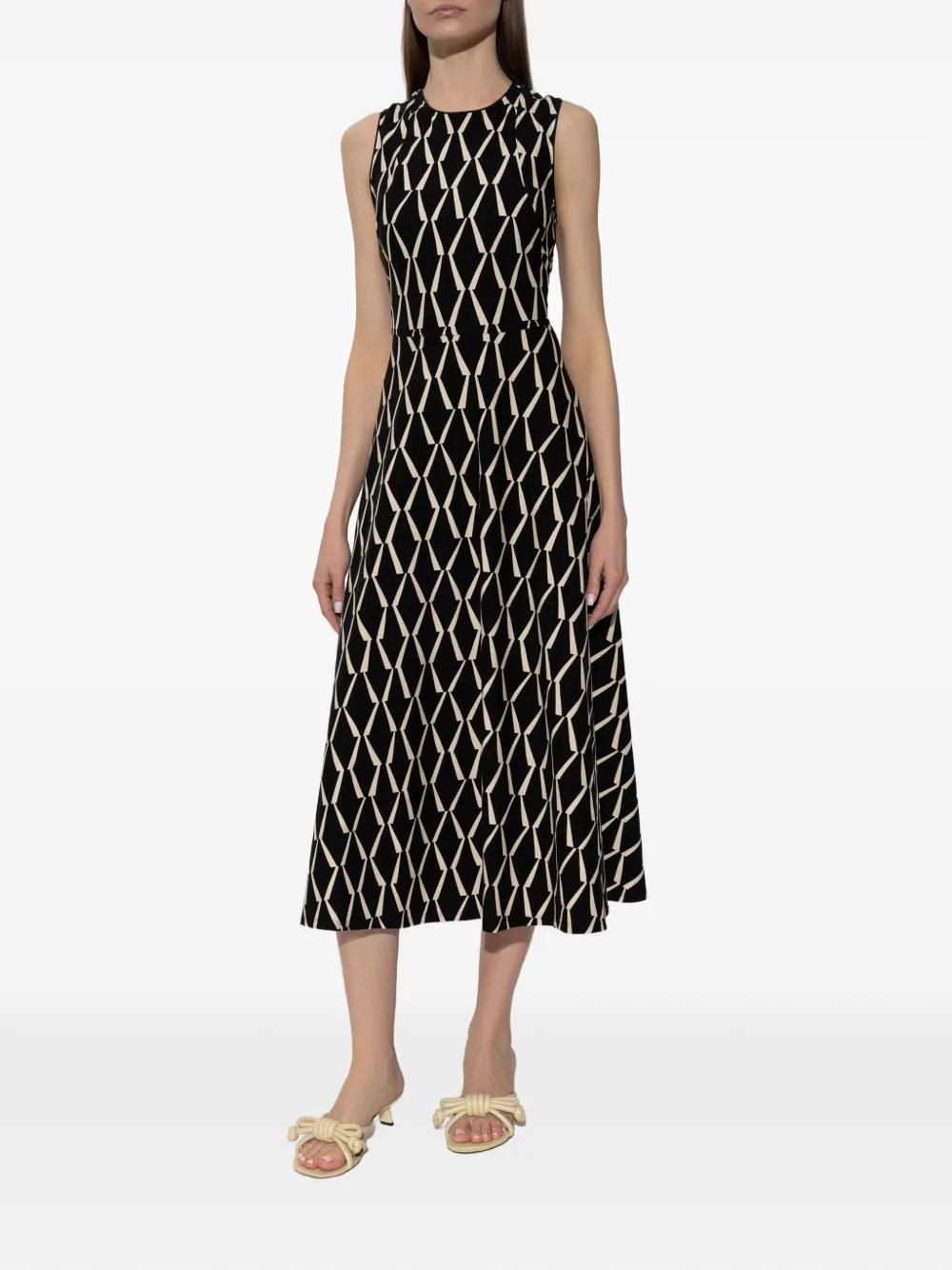  Max Mara Patterned Jersey Midi Dress - Black 