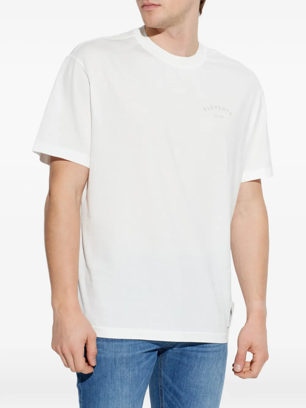 Eleventy T-shirt met logoprint Wit