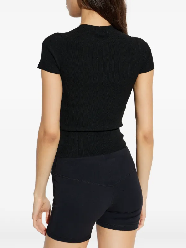 Alexander Wang半袖ニット ブラック Alexander Wang Knit Logo Baby Tee | Black | FARFETCH BN