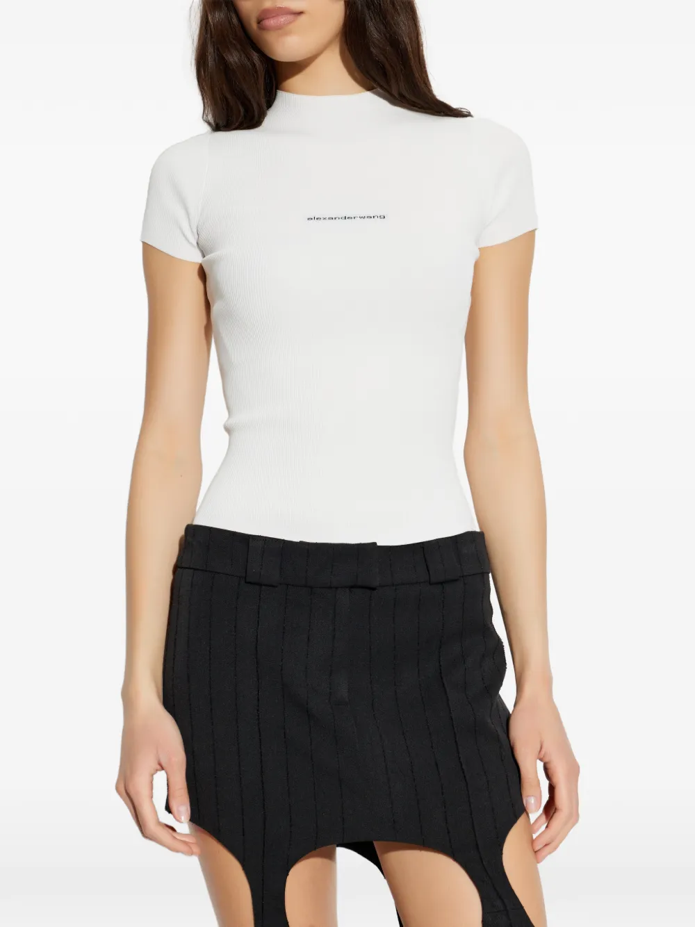 Alexander Wang Knit Logo Baby Tee | White | FARFETCH AO