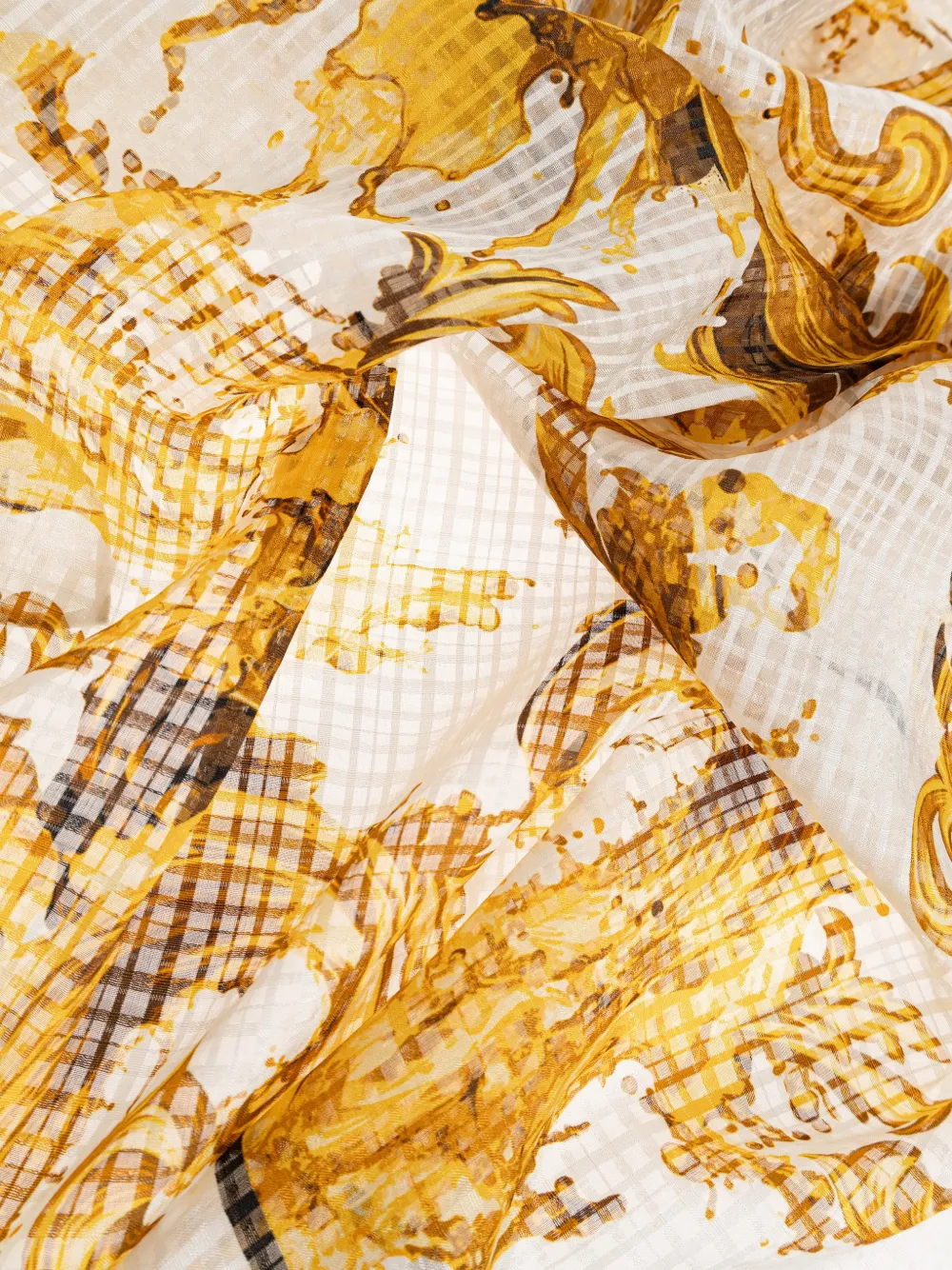  Versace Jeans Couture Baroque Print Scarf - White 