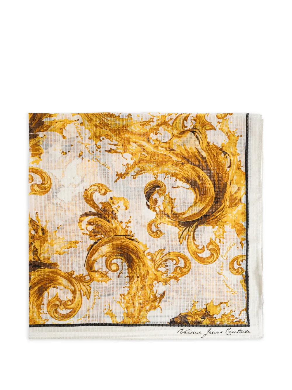 Versace Jeans Couture baroque print scarf - Bianco
