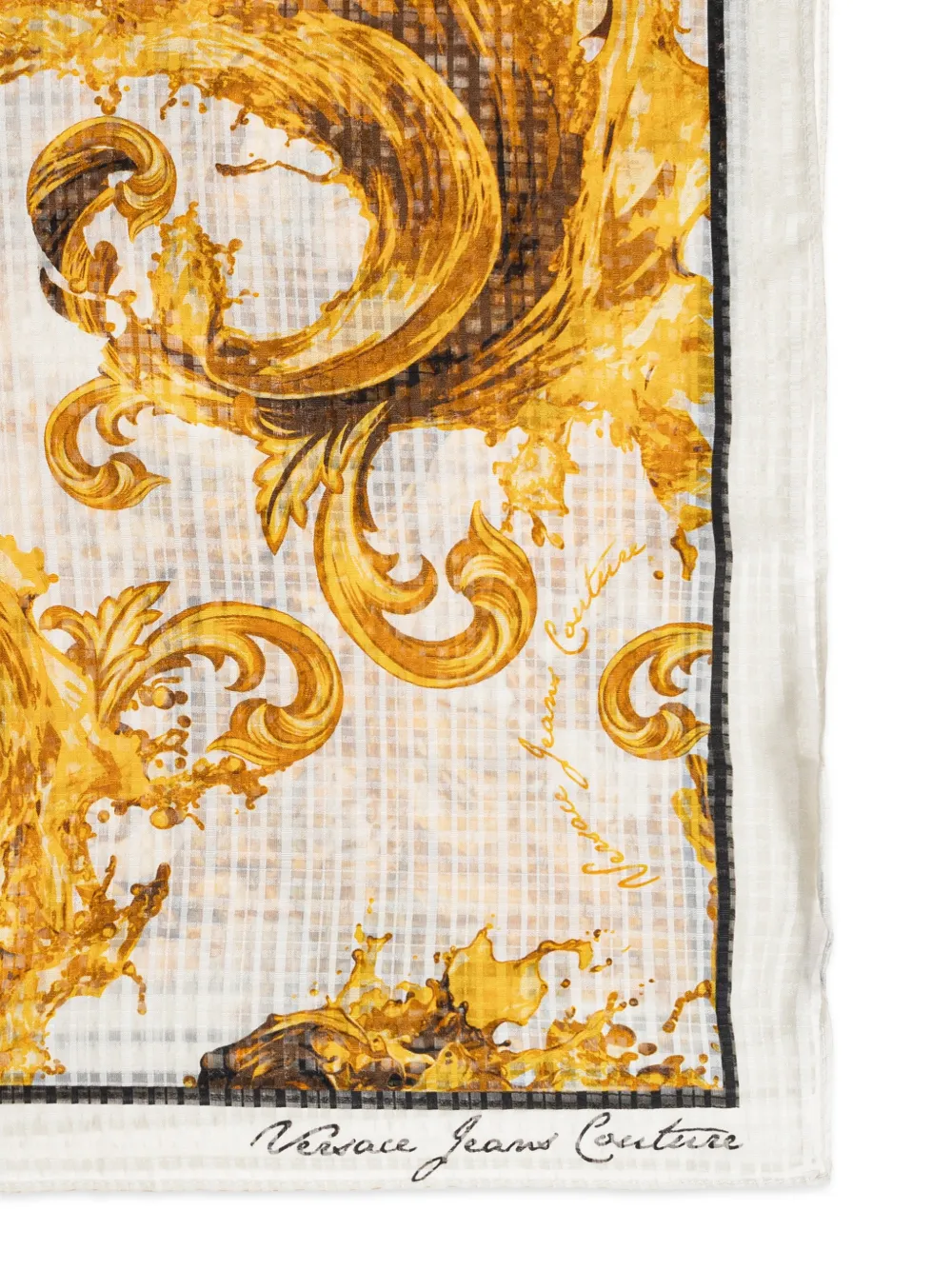  Versace Jeans Couture Baroque Print Scarf - White 