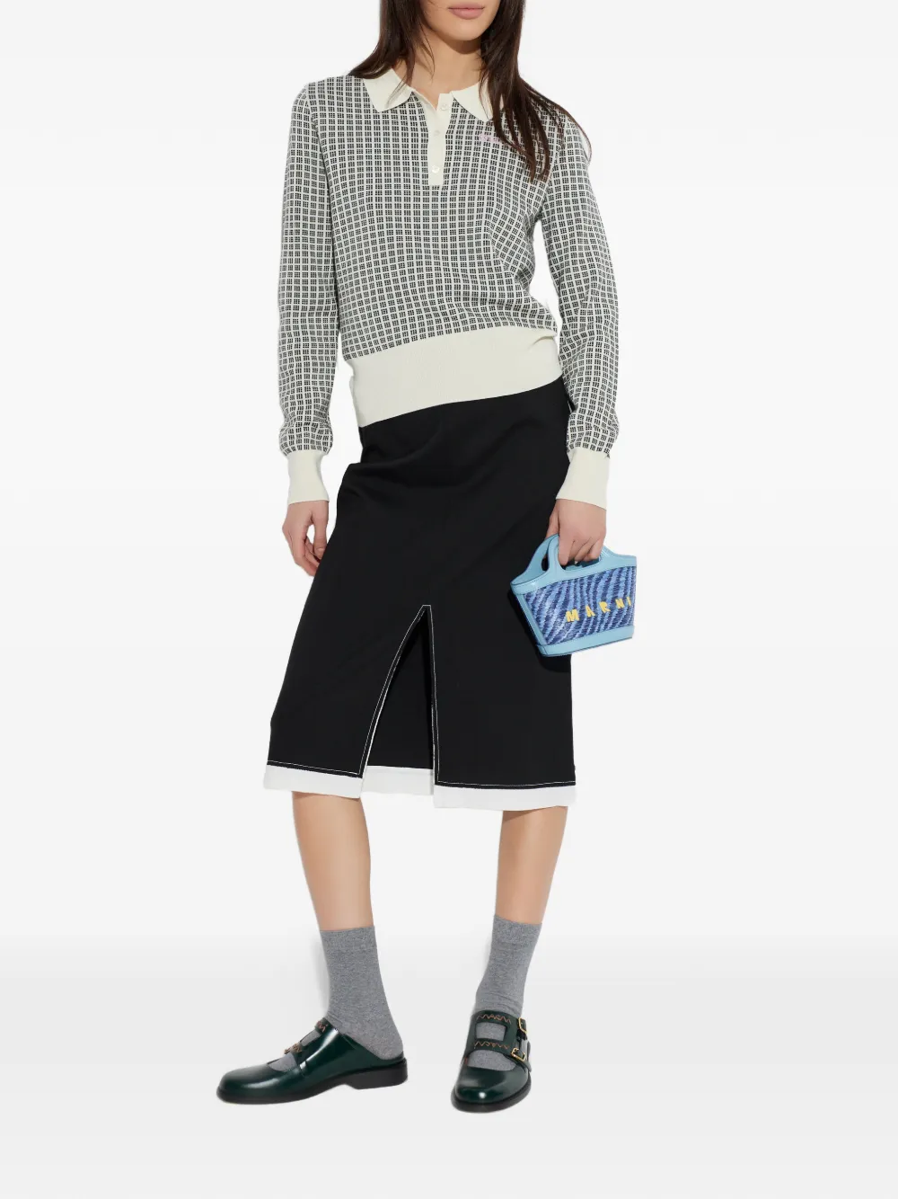 Marni Polotop met patroon Beige