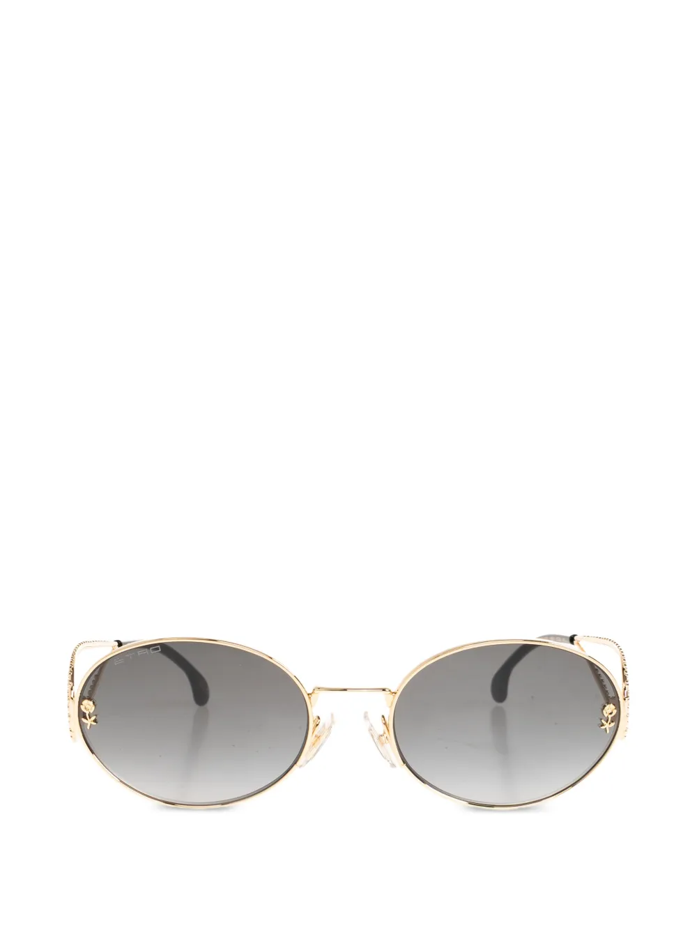 ETRO rose-detail round sunglasses - Oro
