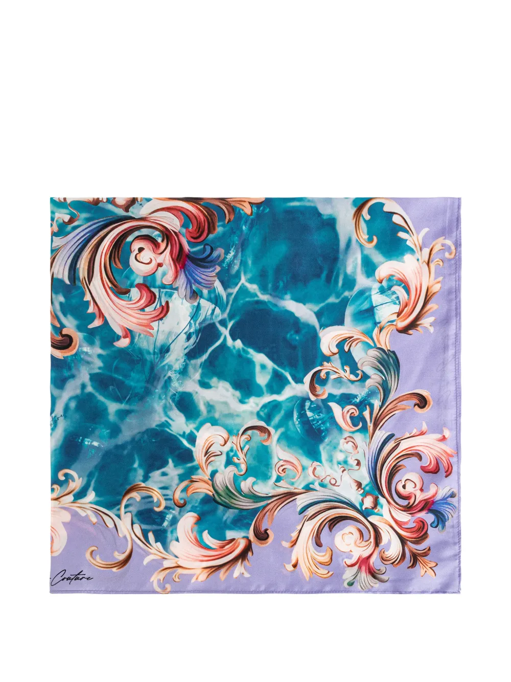 Versace Jeans Couture printed silk scarf - Blu
