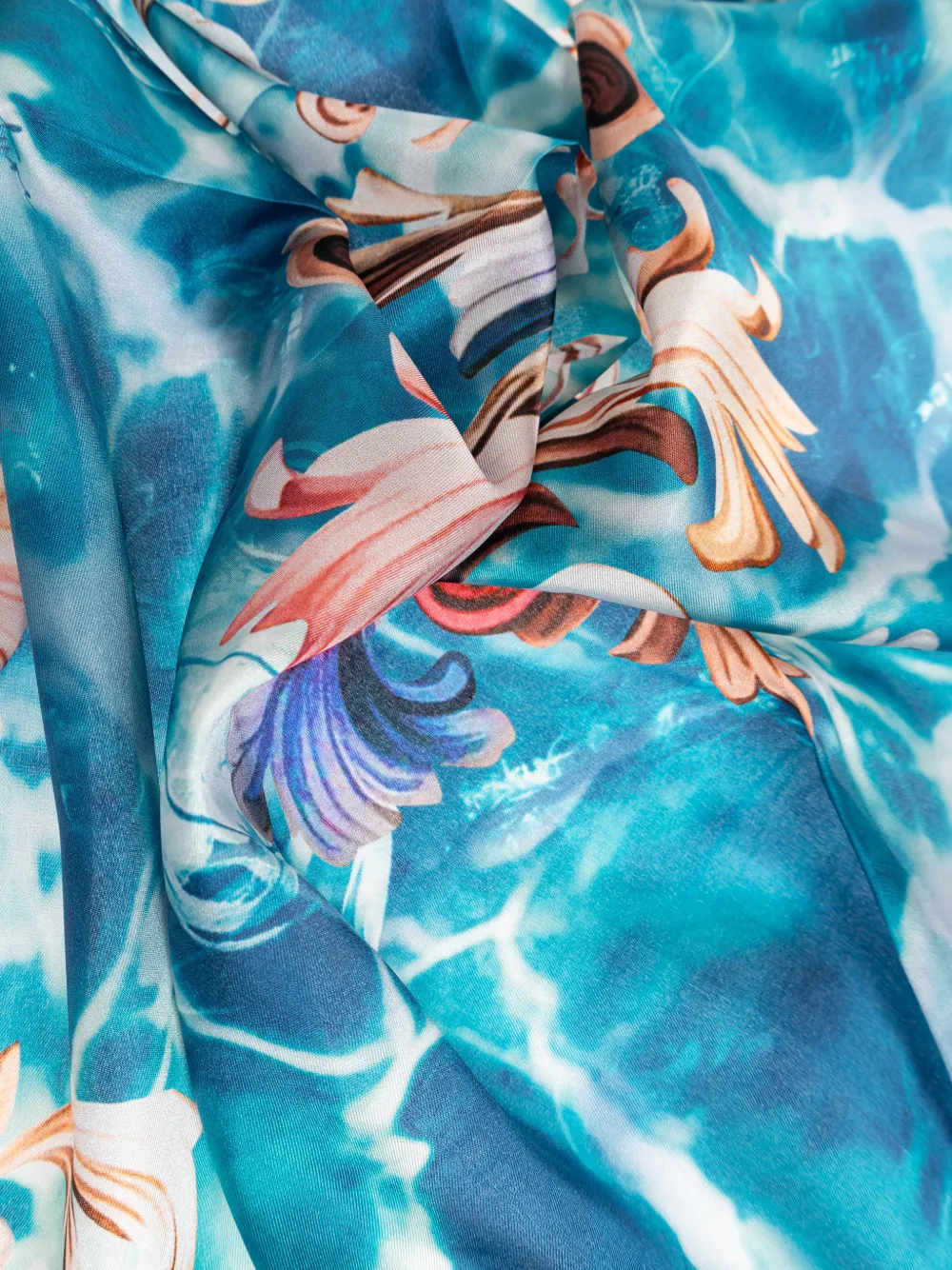  Versace Jeans Couture Printed Silk Scarf - Blue 