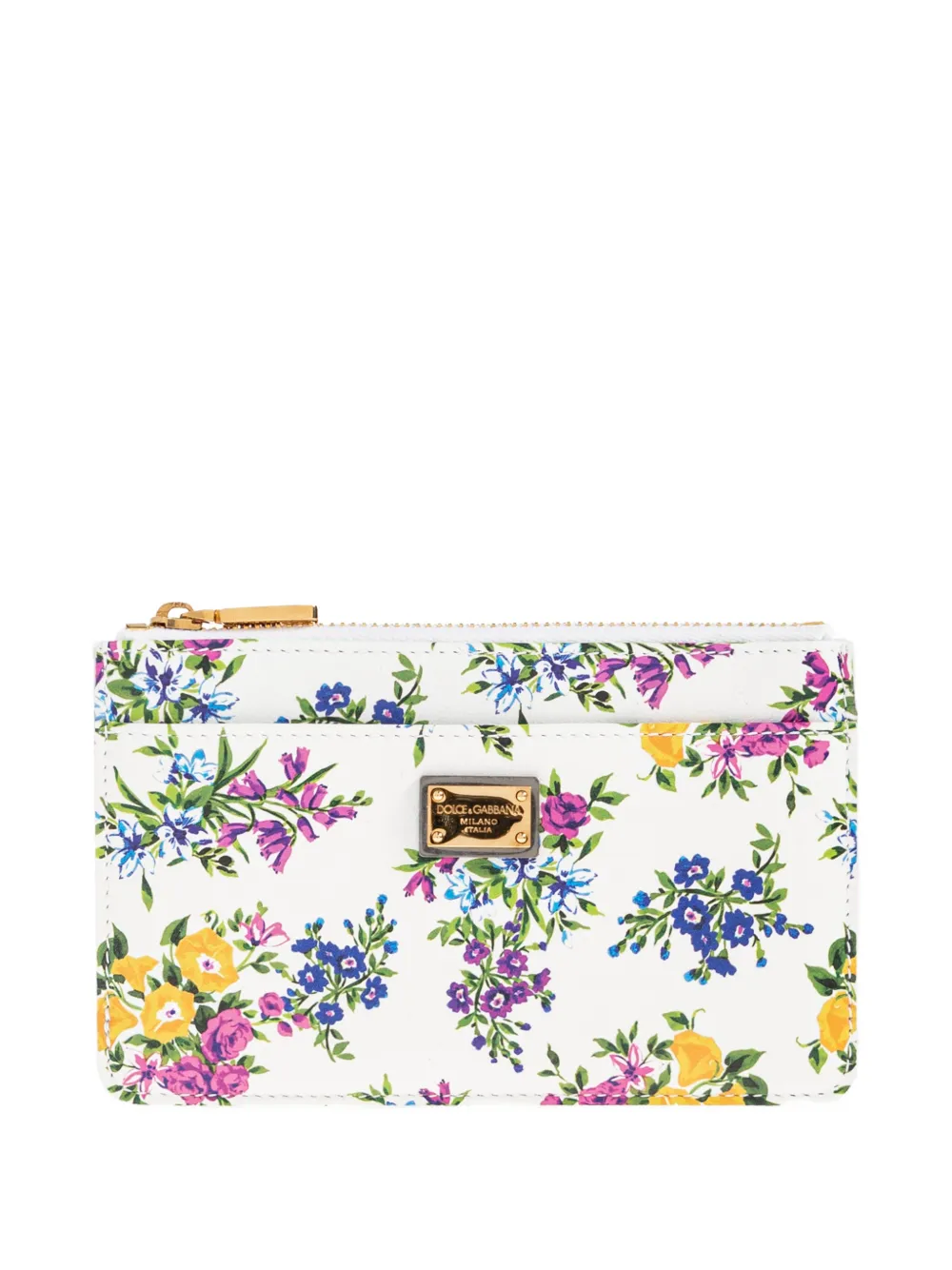 Dolce & Gabbana floral-print wallet - Bianco