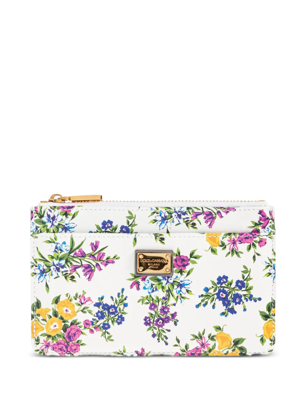 Dolce & Gabbana floral-print wallet - Bianco