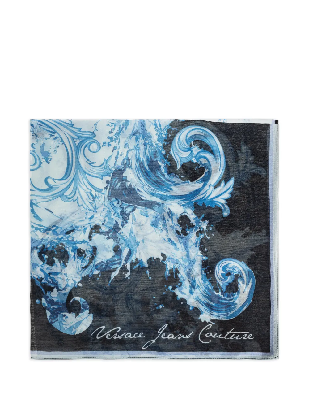 Versace Jeans Couture baroque print scarf - Blu