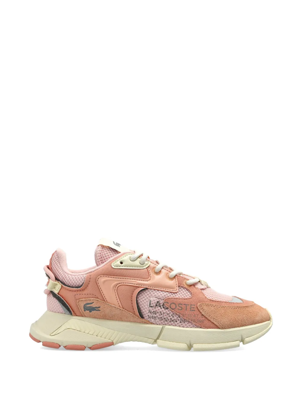 Lacoste panelled logo sneakers Roze
