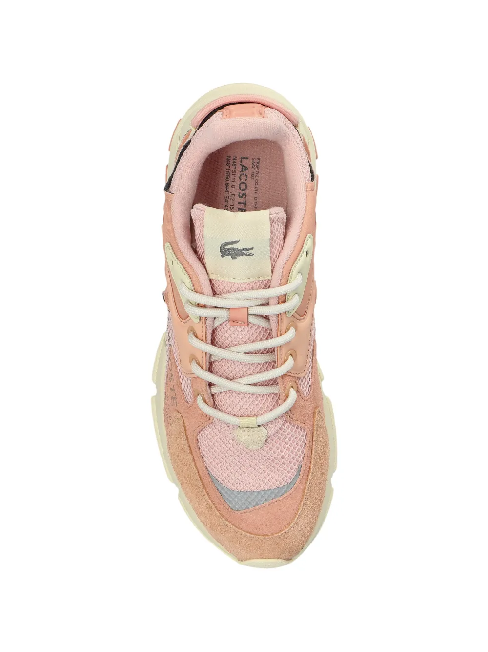 Lacoste panelled logo sneakers Roze