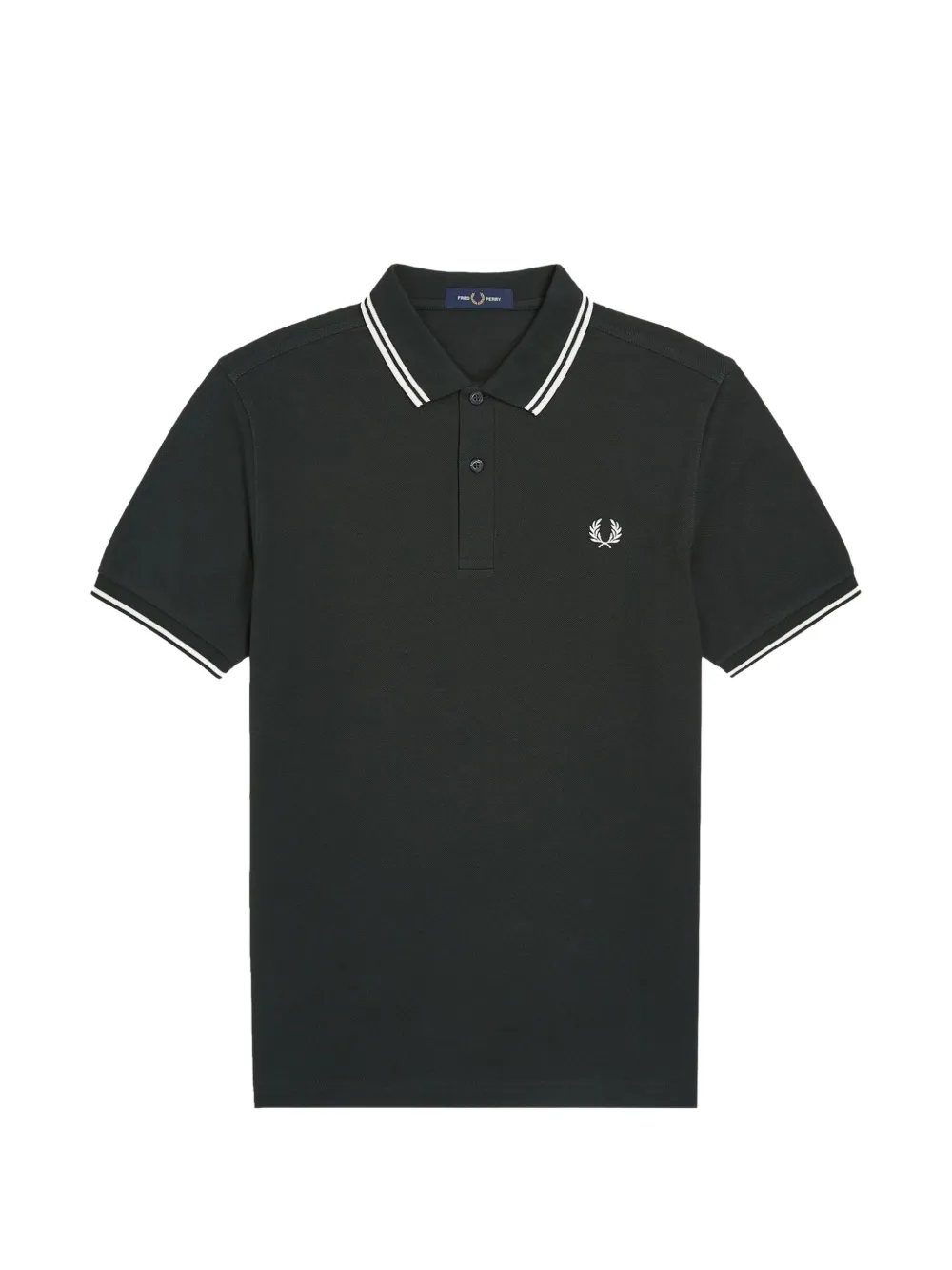 Fred Perry striped-trim cotton polo shirt - Verde