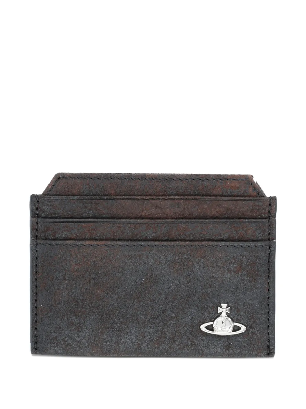 Vivienne Westwood orb leather card holder - Marrone
