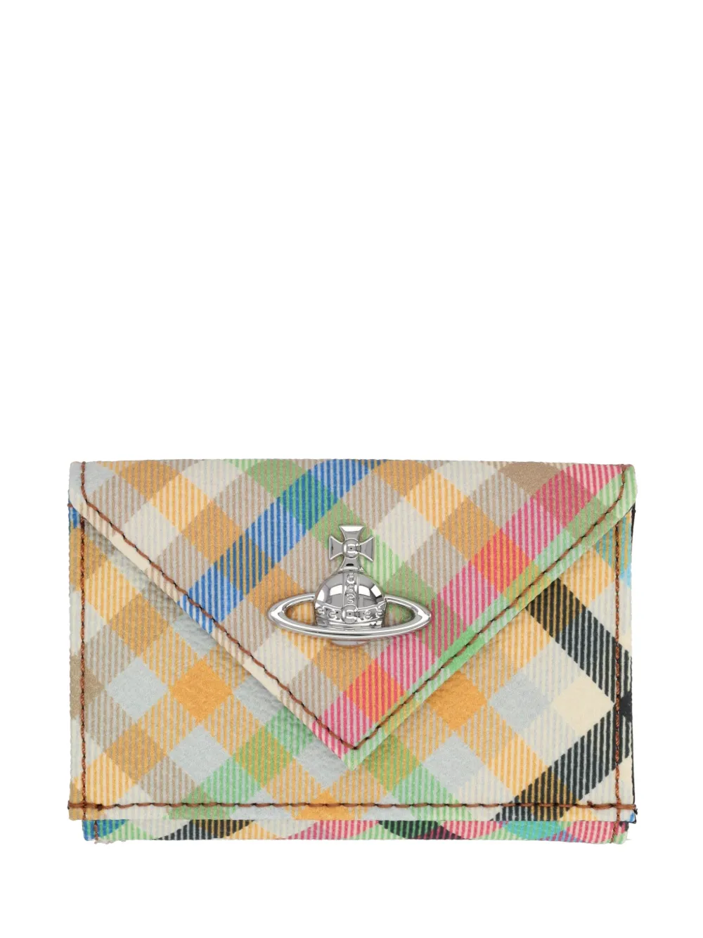 Vivienne Westwood plaid logo wallet - Toni neutri