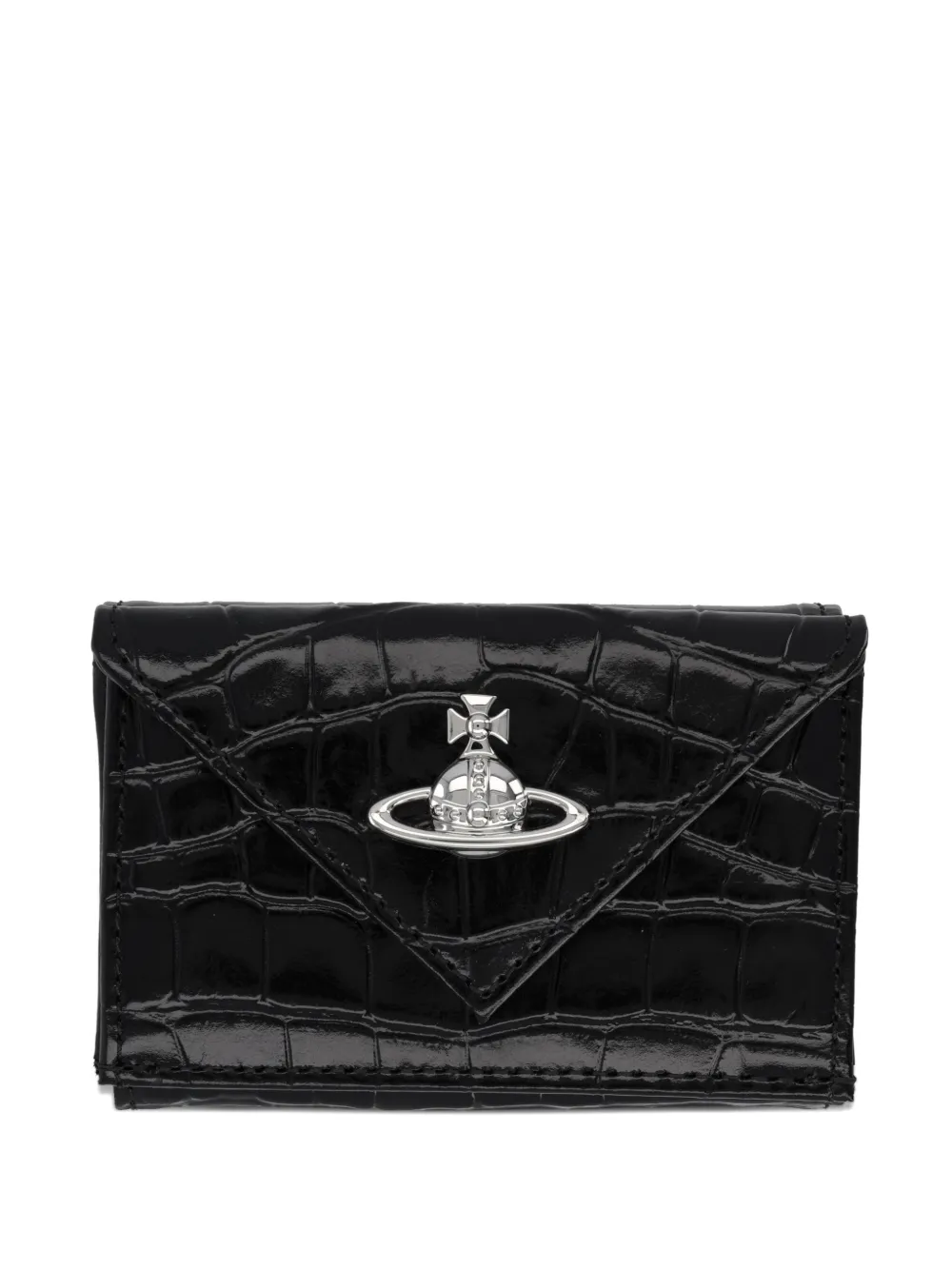 Vivienne Westwood Orb-detail croco-effect wallet - Nero