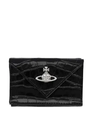 Vivienne Westwood crocodile-effect Orb Wallet | Black | FARFETCH