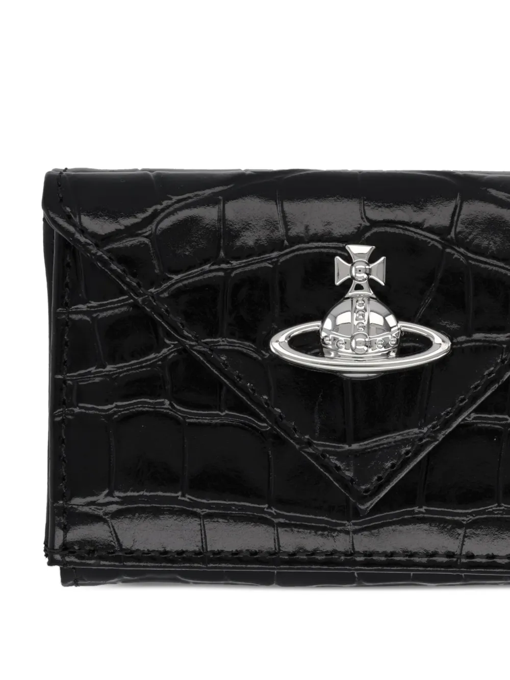 Vivienne Westwood Portemonnee met krokodillen-reliëf en Orb-detail Zwart