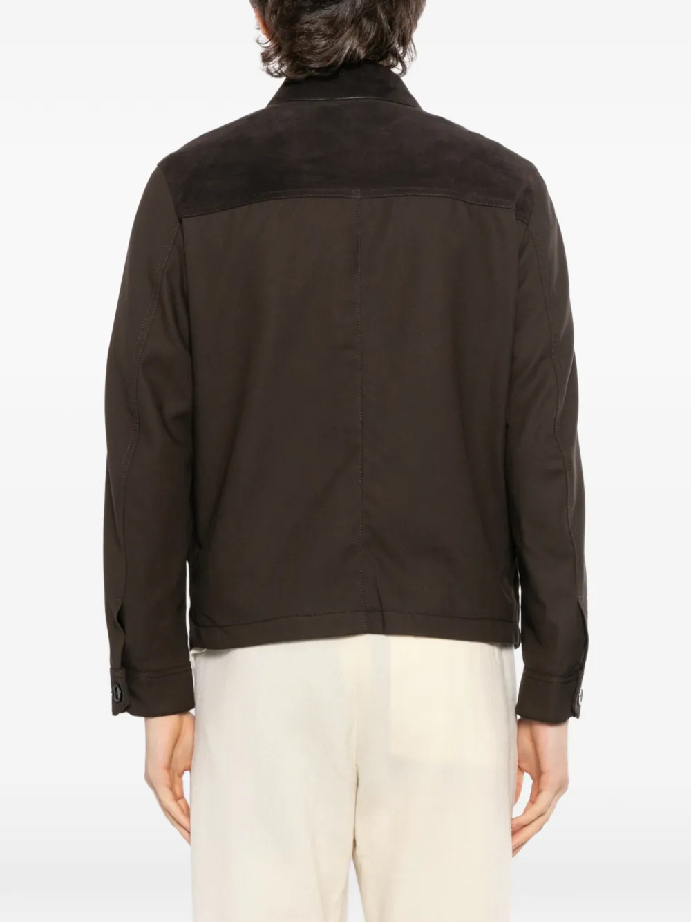 Brioni Leren bomberjack Bruin