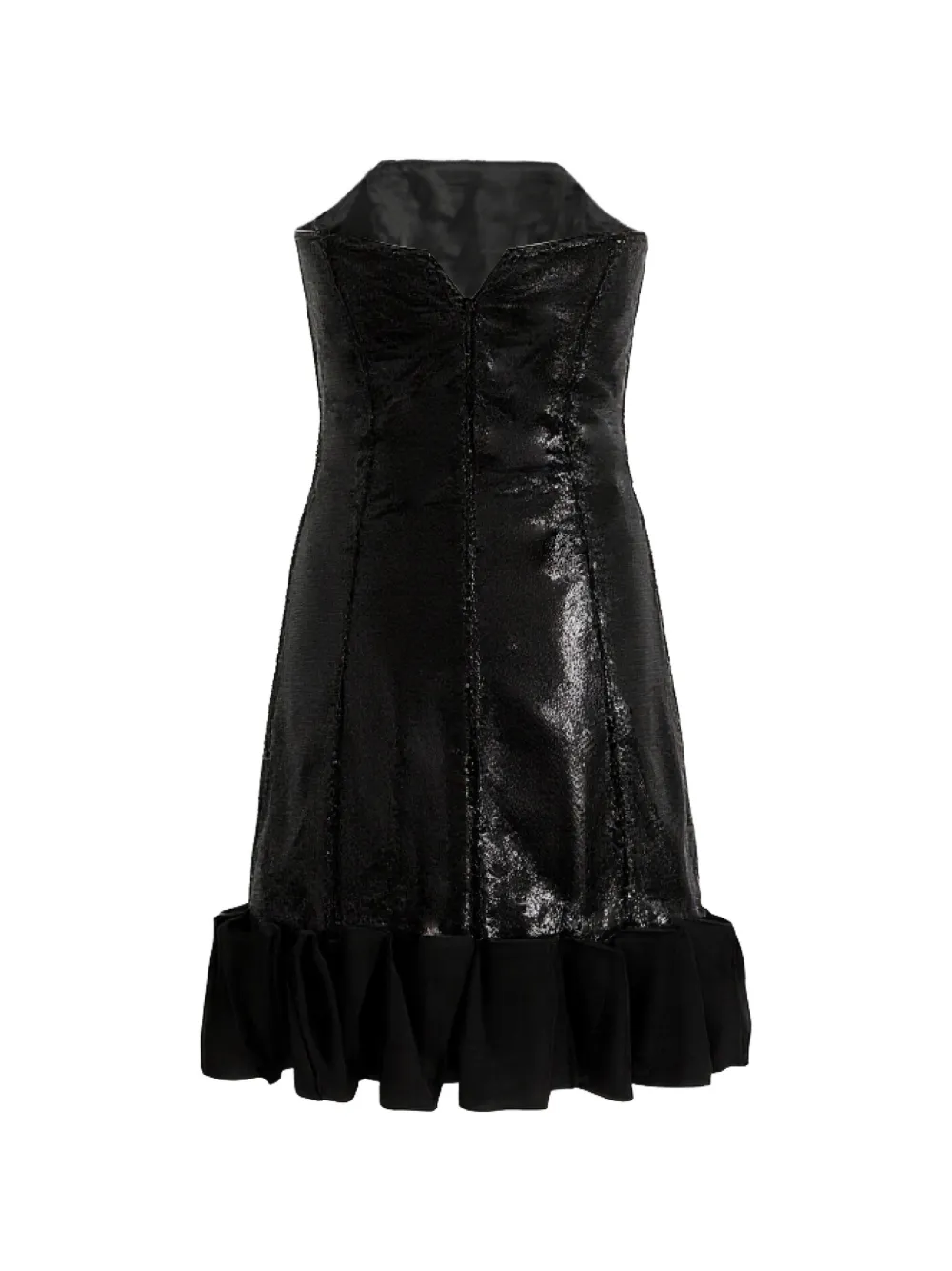 Tulleen Strapless jurk met ruches Zwart