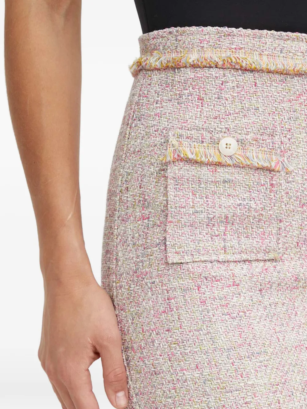 La Petite Française Mini-rok met franje en voorzak Roze