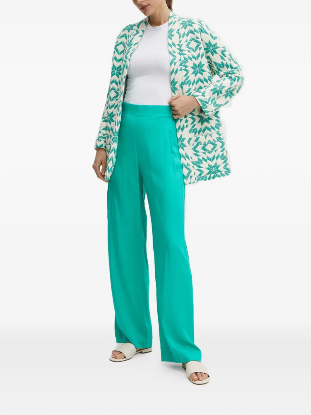  La Petite Française Video Geometric-pattern Jacket - Green 