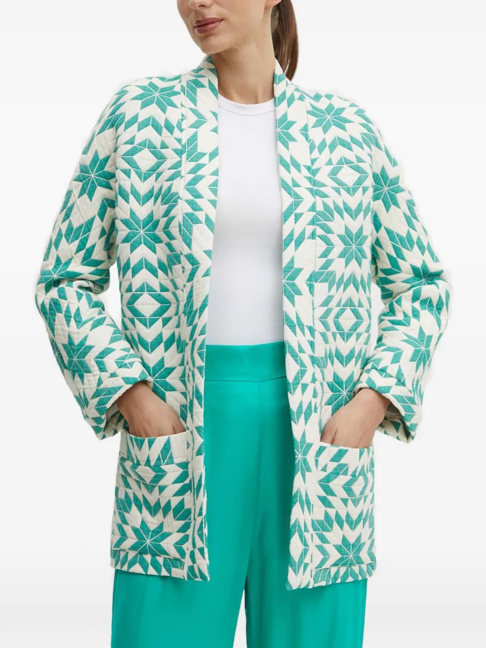 La Petite Française Video geometric-pattern jacket - Verde