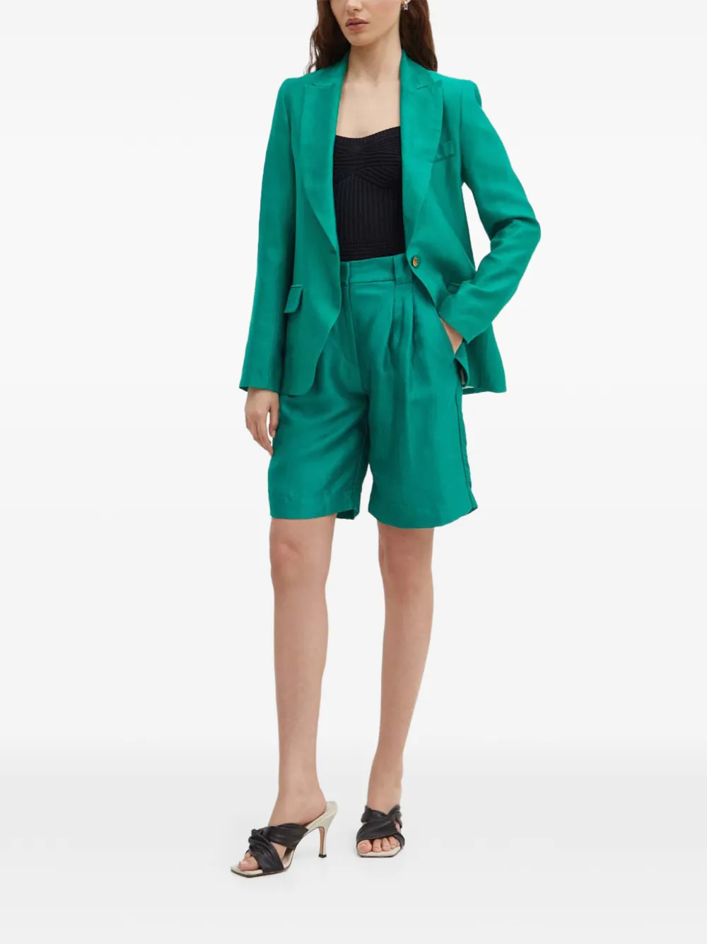 La Petite Française Savoureux geplooide shorts Groen