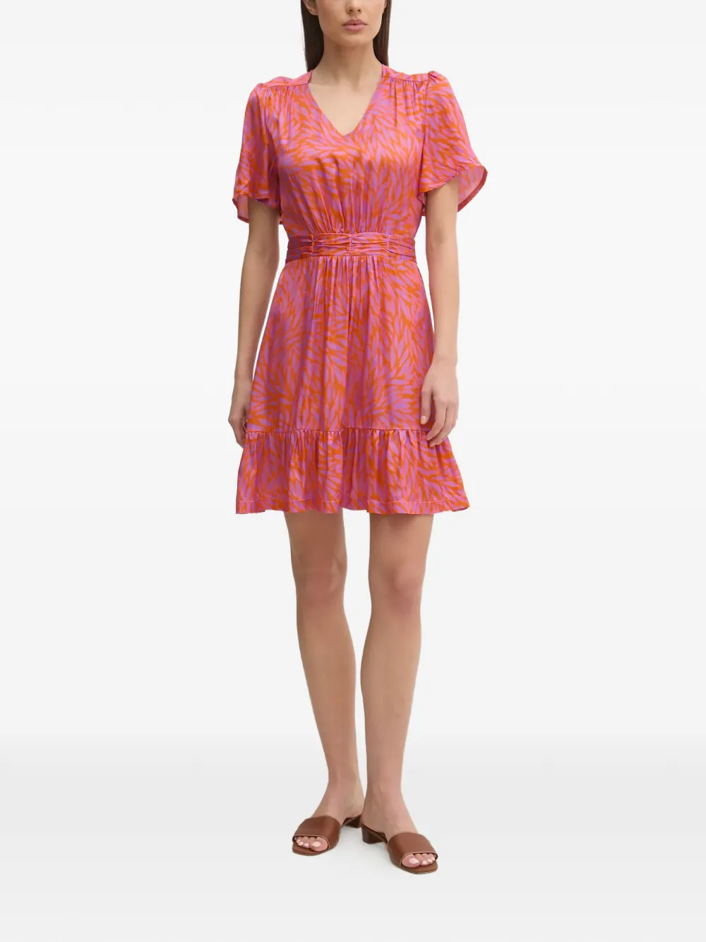 Ryhana Ruffled V-Neck Mini Dress