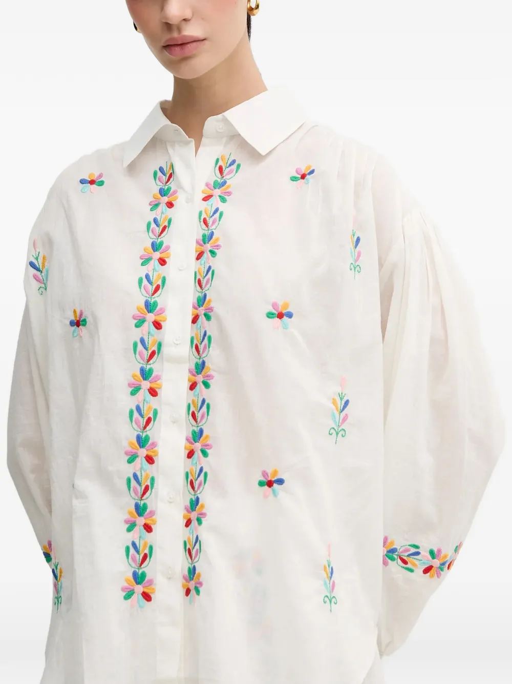  La Petite Française Chen Embroidered Shirt - Neutrals 